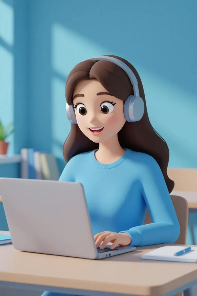 Image of a happy student learning Chinese